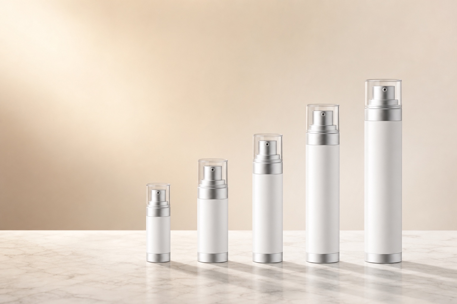 Sunscreen packaging — airless pump bottles and tubes sourced by Vella