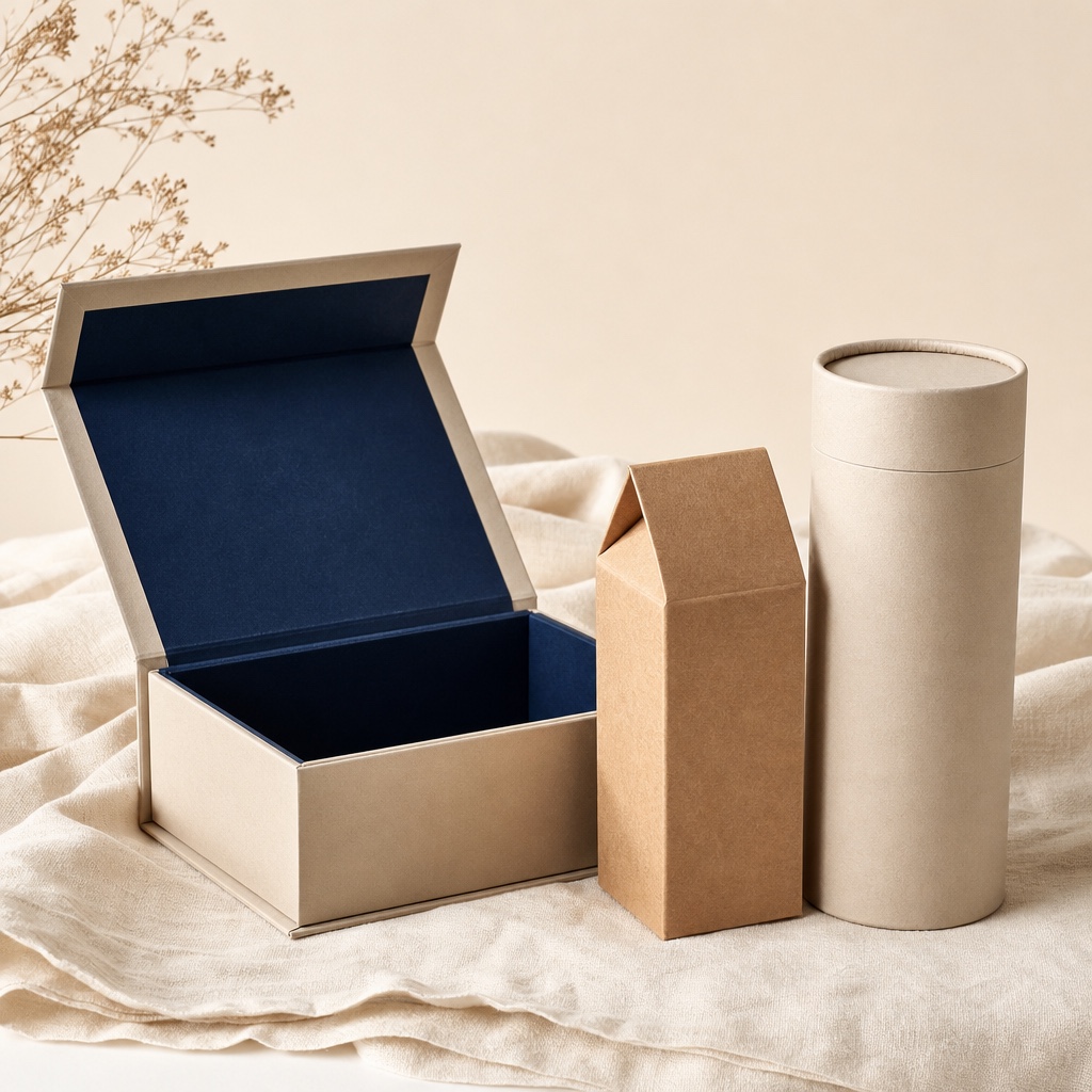 Luxury rigid gift box folding carton and paper tube — paper packaging